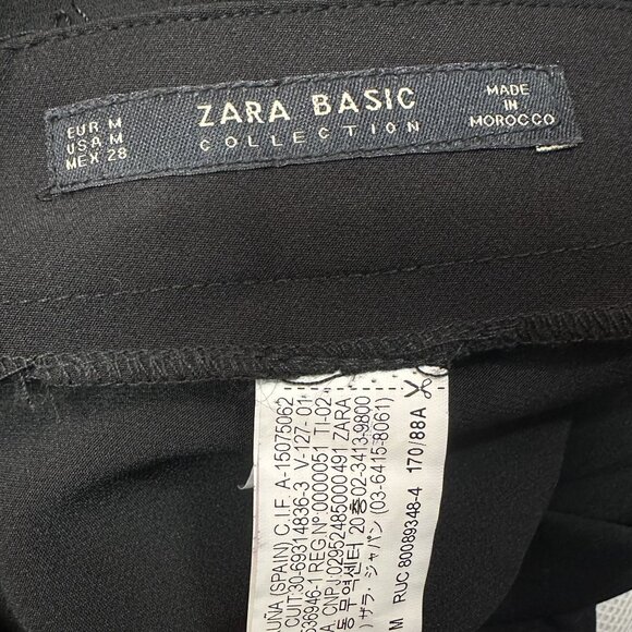 Zara Black Ruffle Trim Sleeveless Keyhole Button Back Romper Women's Medium - Picture 2 of 6